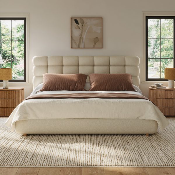 a gently curved headboard
