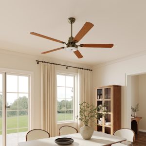Lys 52" Ceiling Fan with led light brown for living room and bedroom
