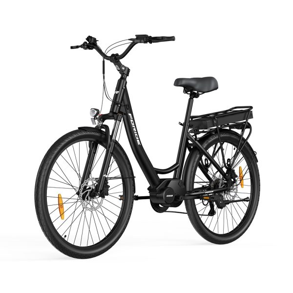 Foride Urbano 2 Electric Bike 250W Mid-drive Motor 36V 13Ah Battery 26 inch Tires 25km/h Max Speed 100km Range Hydraulic Disc Brake Suspension with Lockout Shimano 7-speed
