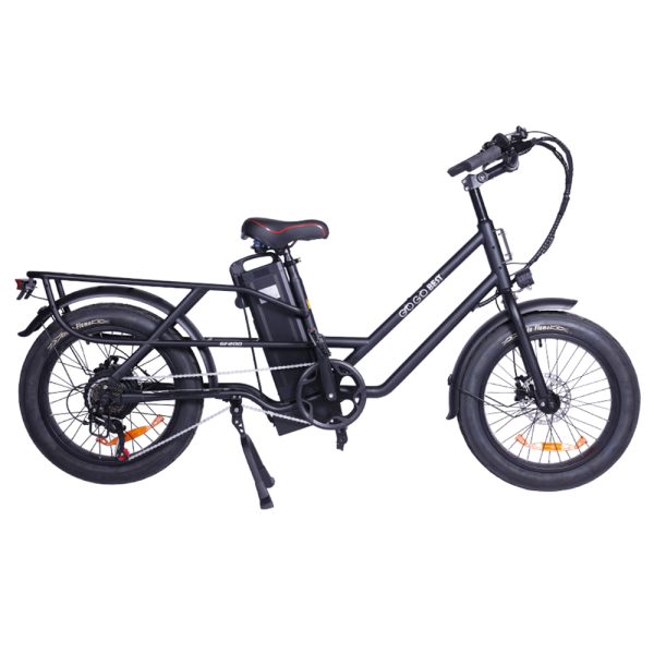 GOGOBEST GF200 Electric Bike 500W Motor 48V 15.6Ah Battery 20*3.0 inch Tires 45km/h Max Speed 80km Max Range Mechanical Disc Brakes Shimano 7-speed LCD Display - Black