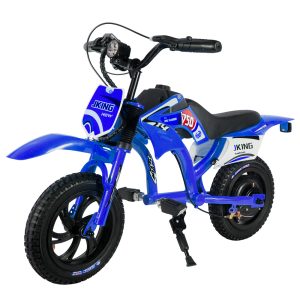 JKING C6 Electric Motorcycle for Kids 200W Motor 2600mAh Rechargeable Battery 12 inch Tires 16km/h Max Speed 2 Hours Endurance Time 12km Range - Blue