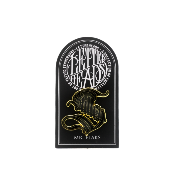Grab this gold collectable Letterheads Pin with lettering by artist Mr. Flaks!     LETTERHEADS #6 - Mr. Flaks -   @Flaks32G