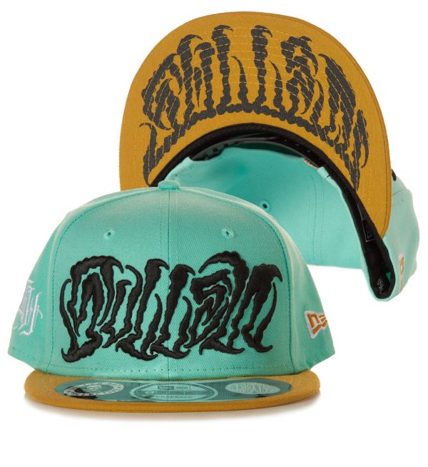LM Letters @LM.lettersbcn brings his unique take to tattoo lettering. We wanted to go with a completely unique colorway by pairing a muted yellow with a bight mint blue with a rich black embroidered front and screen printed underbill. This is the Letterheads Hat  LETTERHEADS hat drops: Once a month we ask an artist who we feel is bringing excitement to the lettering game to design their very own Sullen x New Era Hat from scratch. These hats come with a custom Letterheads Hat case and feature the artist's unique logo on the inside of the hat's band.  If you think you have what it takes be sure to tag #sullenclothing #sullenletterheads to be considered for a future "Letterheads" hat!   LETTERHEADS #7 - LM Letters -  @LM.lettersbcn    Custom NE x Sullen  Artist signature logo  Portable Letterheads Carry Case  Designed by LM Letters   100% Polyester    Puff embroidery on center front    New Era 59Fifty Fitted cap    Imported