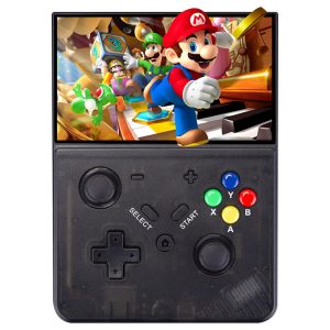 M18 R43 Pro Handheld Game Console 4.3-inch LCD Screen Emelec 4.3 OS 1GB RAM 4GB Storage 128GB TF Card Supports 25 Simulator 30500 Games Preinstalled 4000mAh Battery - Transparent Black