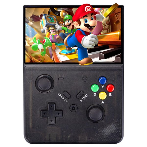 M18 R43 Pro Handheld Game Console 4.3-inch LCD Screen Emelec 4.3 OS 1GB RAM 4GB Storage 128GB TF Card Supports 25 Simulator 30500 Games Preinstalled 4000mAh Battery - Transparent Black