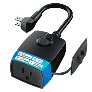 ¡¾1%-100% Dimmable & Voice Control¡¿The wifi outdoor plug can adjust the brightness level from 1-100% via the Home app or Meross app