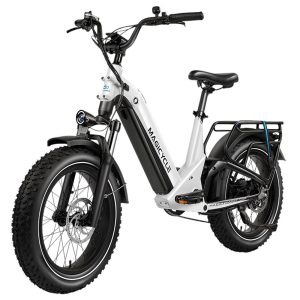 Magicycle Deer 2.0 Step-thru Electric Bike 1000W Motor 52V 20Ah Battery 20*4.0 inch Tires 32mph Max Speed 120 Miles Range Hydraulic Disc Brakes Torque Sensor Full Suspension - White