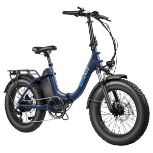 Magicycle Jaguarundi 2.0 Folding Electric Bike Torque Sensor 750W Motor 48V 15Ah Battery 20*4.0 inch Fat Tires 28mph Max Speed 60 Miles Range Hydraulic Disc Brakes Mechanical Lockout Suspension Fork - Dark Blue