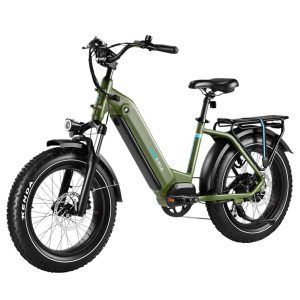 Magicycle Ocelot Pro 2.0 Electric Bike 750W Motor 52V 20Ah Battery 20*4.0 inch Fat Tires 28mph Max Speed 100 Miles Range Torque Sensor  Hydraulic Disc Brakes Hydraulic Lockout Suspension Fork Shimano 7 speed - Green