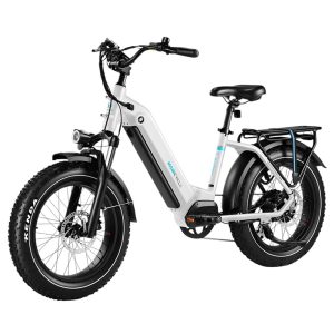 Magicycle Ocelot Pro Electric Bike 750W Motor 52V 20Ah Battery 20*4.0 inch Fat Tires 28mph Max Speed 100 Miles Range HydraulicDisc Brakes Hydraulic Lockout Suspension Fork Shimano 7 speed - White