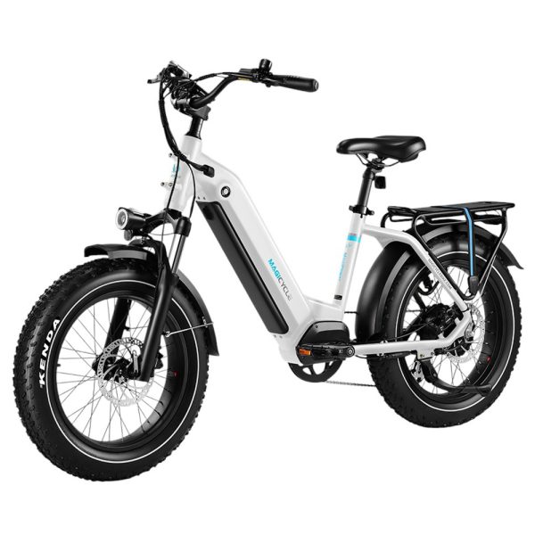 Magicycle Ocelot Pro Electric Bike 750W Motor 52V 20Ah Battery 20*4.0 inch Fat Tires 28mph Max Speed 100 Miles Range HydraulicDisc Brakes Hydraulic Lockout Suspension Fork Shimano 7 speed - White