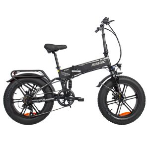 PASELEC PX6 Electric Bike 750W Motor 48V 13Ah Battery 20*4.0-inch Fat Tire 45km/h Max Speed 70km Range Mechanical Disc Brake Lockable Shock Absorber Front Fork Shimano 7-speed - Black
