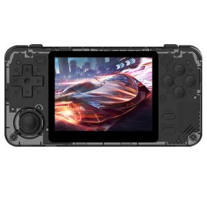 Powkiddy RGB10X Handheld Game Console Open Source Linux 3.5-inch 640*480 IPS Screen 64GB TF Card 64-bit 3D Simulators 6 Hours Autonomy - Transparent Black
