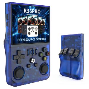 R36 Pro Handheld Game Console 128GB TF Card with 30000+ Games Open Source Linux 3.5 inch IPS Screen 30+ Emulators 6 Hours Battery Life - Blue