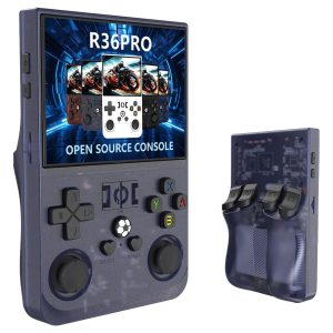 R36 Pro Handheld Game Console 64GB TF Card with 20000+ Games Open Source Linux 3.5 inch IPS Screen 30+ Emulators 6 Hours Battery Life - Grey