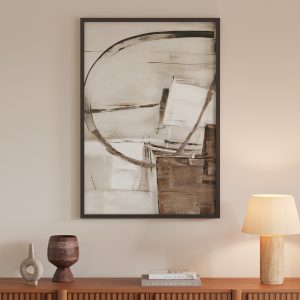handcrafted abstract wall art with frame on canvas art 40 x 28 inch modern style gray for living room dining room