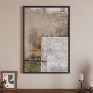 Stratus Handcrafted 40 x 28 inch canvas Wall Art with frame decor for living room dining room gray birthday gift