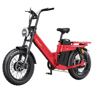 TESWAY X5 AWD Electric Bike 1000W*2 Motor 52V 60Ah Battery 20*4 inch Tires 60km/h Max Speed 300km Max Range Dual Hydraulic Brakes Full Suspension Shimano 7-speed - Red