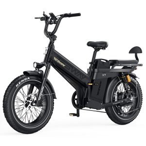 TESWAY X7 Pro Electric Bike 1000W Motor 48V 60Ah Battery 20*4 inch Tires 50km/h Max Speed 320km Max Range Dual Hydraulic Brakes Full Suspension Shimano 7-speed - Black