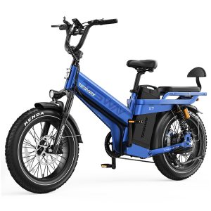 TESWAY X7 Pro Electric Bike 1000W Motor 48V 60Ah Battery 20*4 inch Tires 50km/h Max Speed 320km Max Range Dual Hydraulic Brakes Full Suspension Shimano 7-speed - Blue