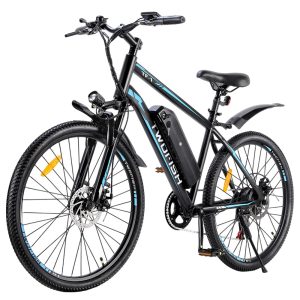 TWOFISH TF-1 Electric Bike 250W Motor 36V 15Ah Battery 26 inch Tires 25km/h Max Speed 100km Max Range Disc Brakes Front Suspension LCD Display - Blue