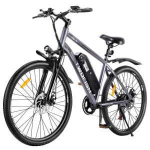 TWOFISH TF-1 Electric Bike 250W Motor 36V 15Ah Battery 26 inch Tires 25km/h Max Speed 100km Max Range Disc Brakes Front Suspension LCD Display - Grey