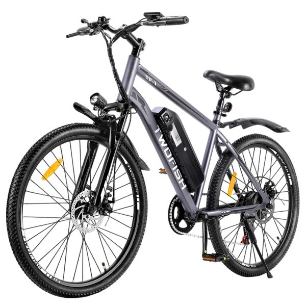 TWOFISH TF-1 Electric Bike 250W Motor 36V 15Ah Battery 26 inch Tires 25km/h Max Speed 100km Max Range Disc Brakes Front Suspension LCD Display - Grey