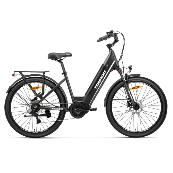 Touroll MA1 Electric Bike 250W Mid-drive Motor 36V 13Ah Battery 26 inch Tires 25 km/h Max Speed 110km Max Range Hydraulic Disc Brakes Suspension Fork with Lockout Shimano 7-speed - EU Plug