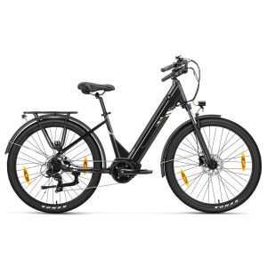 Touroll Urbano 3 Electric Bike 250W Mid-drive Motor 36V 13Ah Battery 27.5 inch Tires 25km/h Max Speed 120km Range Hydraulic Disc Brake Suspension Fork with Lockout