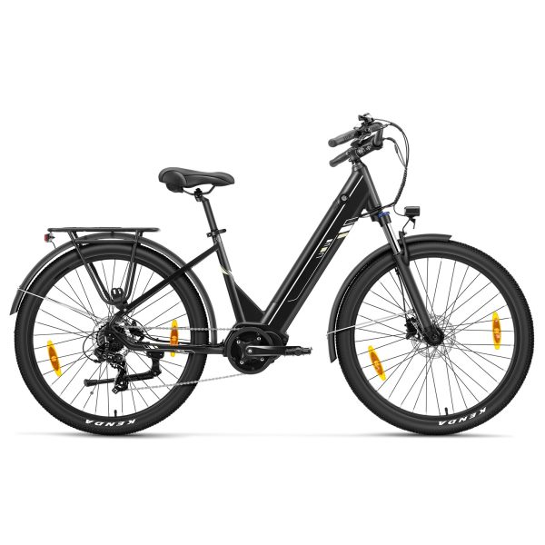 Touroll Urbano 3 Electric Bike 250W Mid-drive Motor 36V 13Ah Battery 27.5 inch Tires 25km/h Max Speed 120km Range Hydraulic Disc Brake Suspension Fork with Lockout