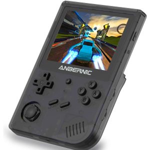 ANBERNIC RG351V 128GB Handheld Game Console 3.5 Inch 640*480P IPS Screen 20000 Games Dual TF Card Slot Supports NDS N64 DC PSP PS1 openbor CPS1 CPS2 FBA NEOGEO NEOGEOPOCKET GBA GBC GB SFC FC MD SMS MSX PCE WSC Black
