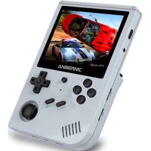 ANBERNIC RG351V 128GB Handheld Game Console 3.5 Inch 640*480P IPS Screen 20000 GamesDual TF Card Slot Supports NDS N64 DC PSP PS1 openbor CPS1 CPS2 FBA NEOGEO NEOGEOPOCKET GBA GBC GB SFC FC MD SMS MSX PCE WSC Gray