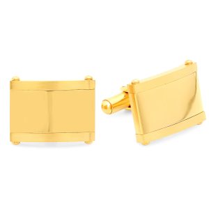 Men's 18k gold plated stainless steel square classic cufflinks. Elegant