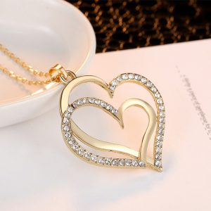 * Gem Type: Alloy* Cut: Round* Metal Type* Item Type: Necklace* Measurements: 20"* Design: Hearts  Diamond