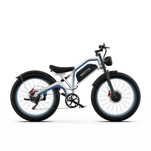 DUOTTS N26 Electric Bike 750W*2 Motors 55km/h Max Speed 26*4.0" Inflatable Tires 48V 20Ah Samsung Battery 100-120km Range Shimano 7-Speed 200kg Max Load - White