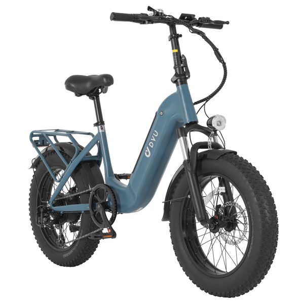 DYU FF500 Electric Bike 20 Inch Fat Tire 500W Motor 32Km/h Max Speed 48V 14Ah LG Battery 70KM Range 150KG Load Front & Rear Disc Brakes Shimano 7-Speed Gear