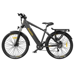 Eleglide T1 Step-over Electric Trekking E-Bike 27.5 Inch Tires 36V 13Ah Battery 250W Motor Shimano 7 Gears Max Speed 25Km/h Max Range 100km IPX4 Waterproof Dual Disk Brake - Black