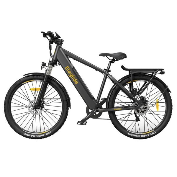 Eleglide T1 Step-over Electric Trekking E-Bike 27.5 Inch Tires 36V 13Ah Battery 250W Motor Shimano 7 Gears Max Speed 25Km/h Max Range 100km IPX4 Waterproof Dual Disk Brake - Black