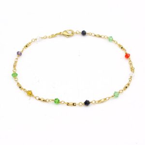 <ul><li>18K Gold Plated Anklet High Polish Finish Lifetime Guarantee</li><li>Great Gift</li><li>Add a hint of luxury to your ensemble with this anklet bracelet<br /></li><li>10 Inches Perfect Length For an ankle bracelet</li><li>Perfect accessory to wear to the beach a must have</li><li>Made in Brazil</li></ul>