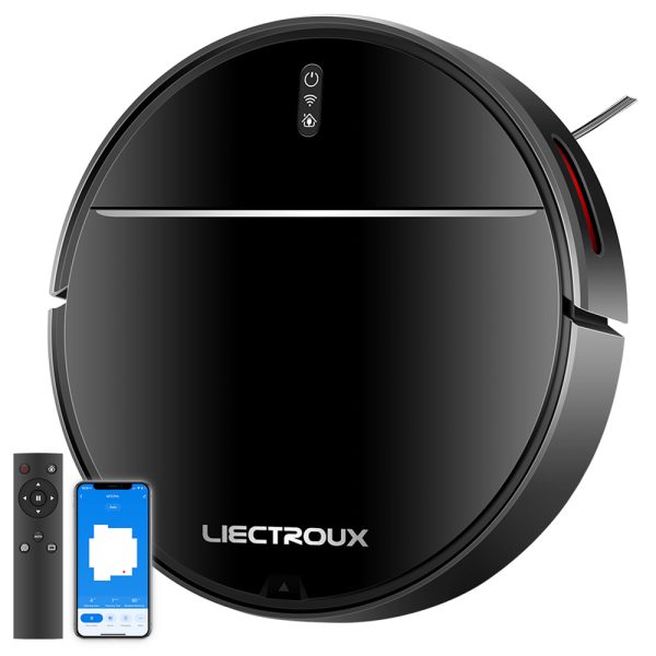 Liectroux M7S Pro Robot Vacuum Cleaner Sweeping Vacuuming Mopping Integrated  2D Map Navigation 4400mAh Battery Run 110mins - Black