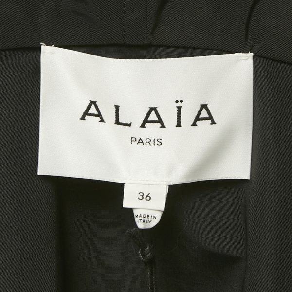 Alaia Black Synthetic Wrap Around Hooded Biker Jacket S - Image 4