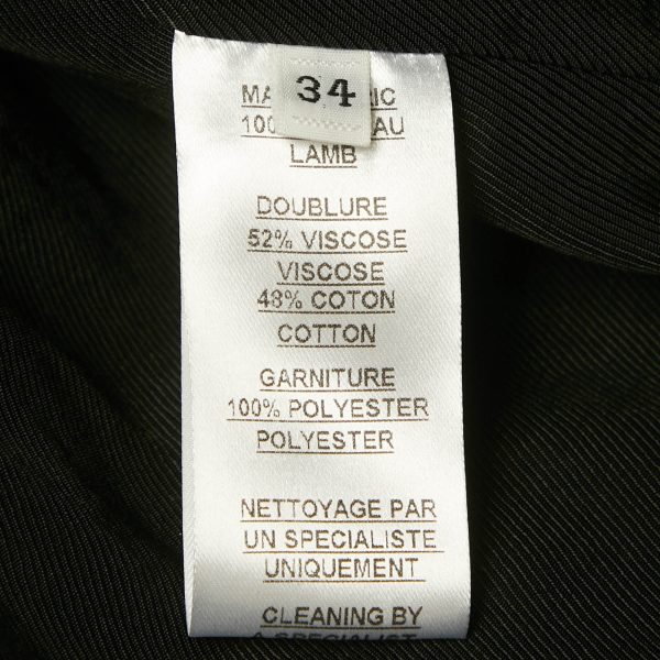 Balmain Beige Leather Zip Up Biker Jacket S - Image 5