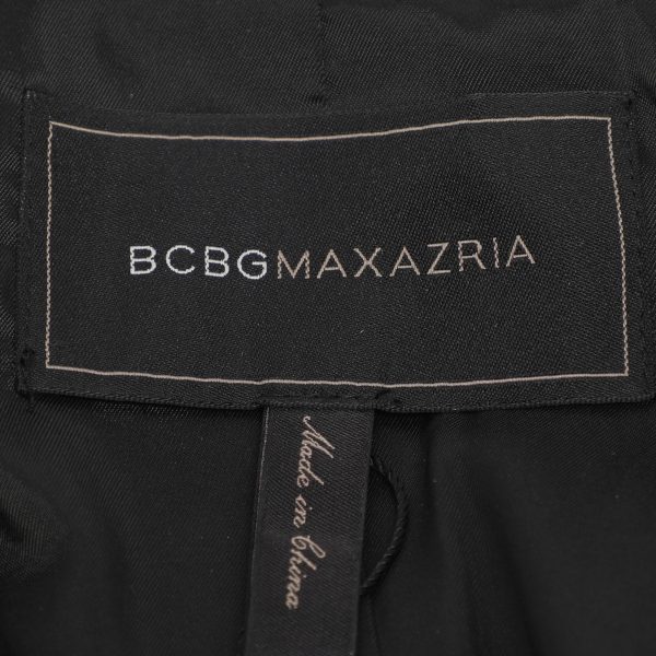 BCBGMAXAZRIA Black Crepe and Lace Hem Double Breasted Blazer L - Image 4