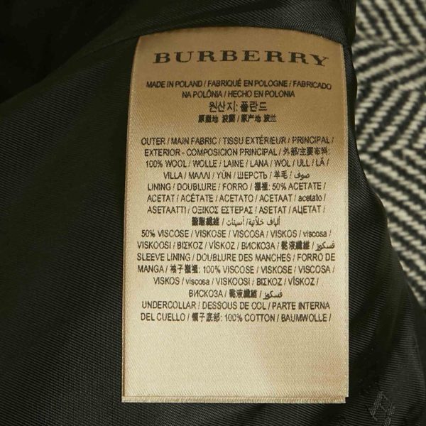 Burberry Monogram Herringbone Ruffled Jacket M - Image 5