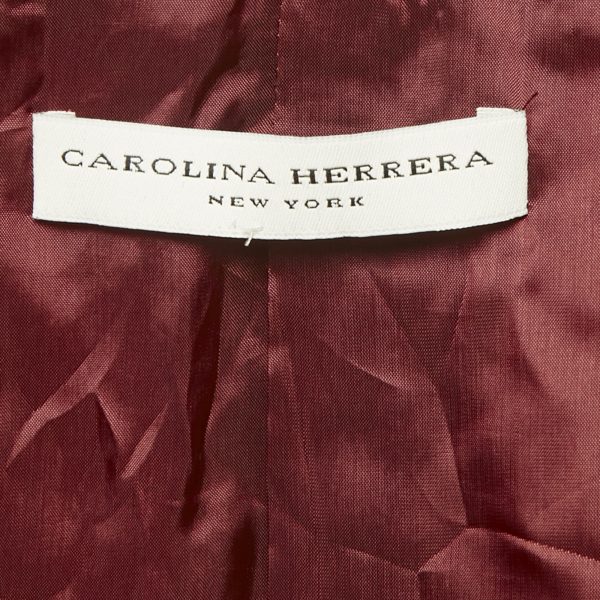 Carolina Herrera Red Velvet Cross-Over Jacket M - Image 4