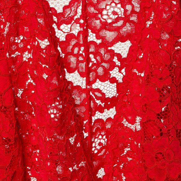 CH Carolina Herrera Red Lace Cropped Peplum Jacket M - Image 4