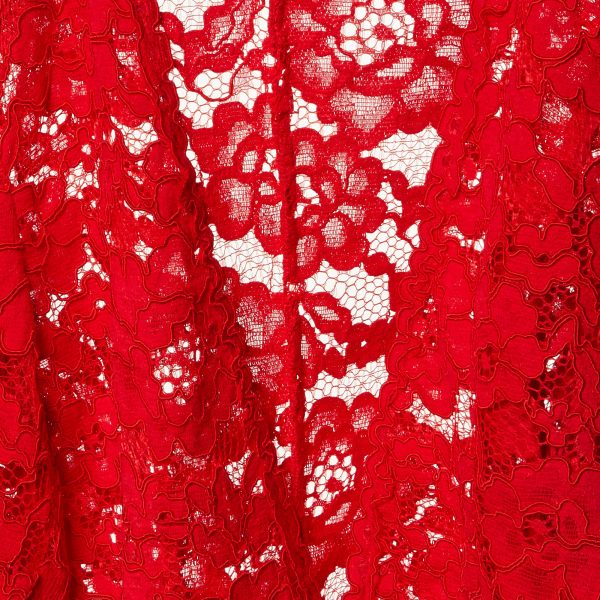 CH Carolina Herrera Red Lace Cropped Peplum Jacket M - Image 3