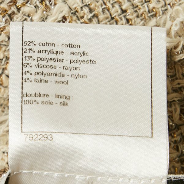 Chanel Beige Tweed Lamé Raw Edge Jacket M - Image 5