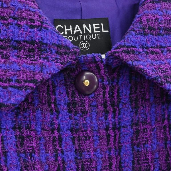 Chanel Jacket Coat Purple 95A #42 - Image 3