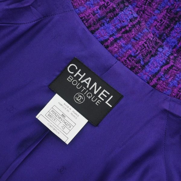 Chanel Jacket Coat Purple 95A #42 - Image 6
